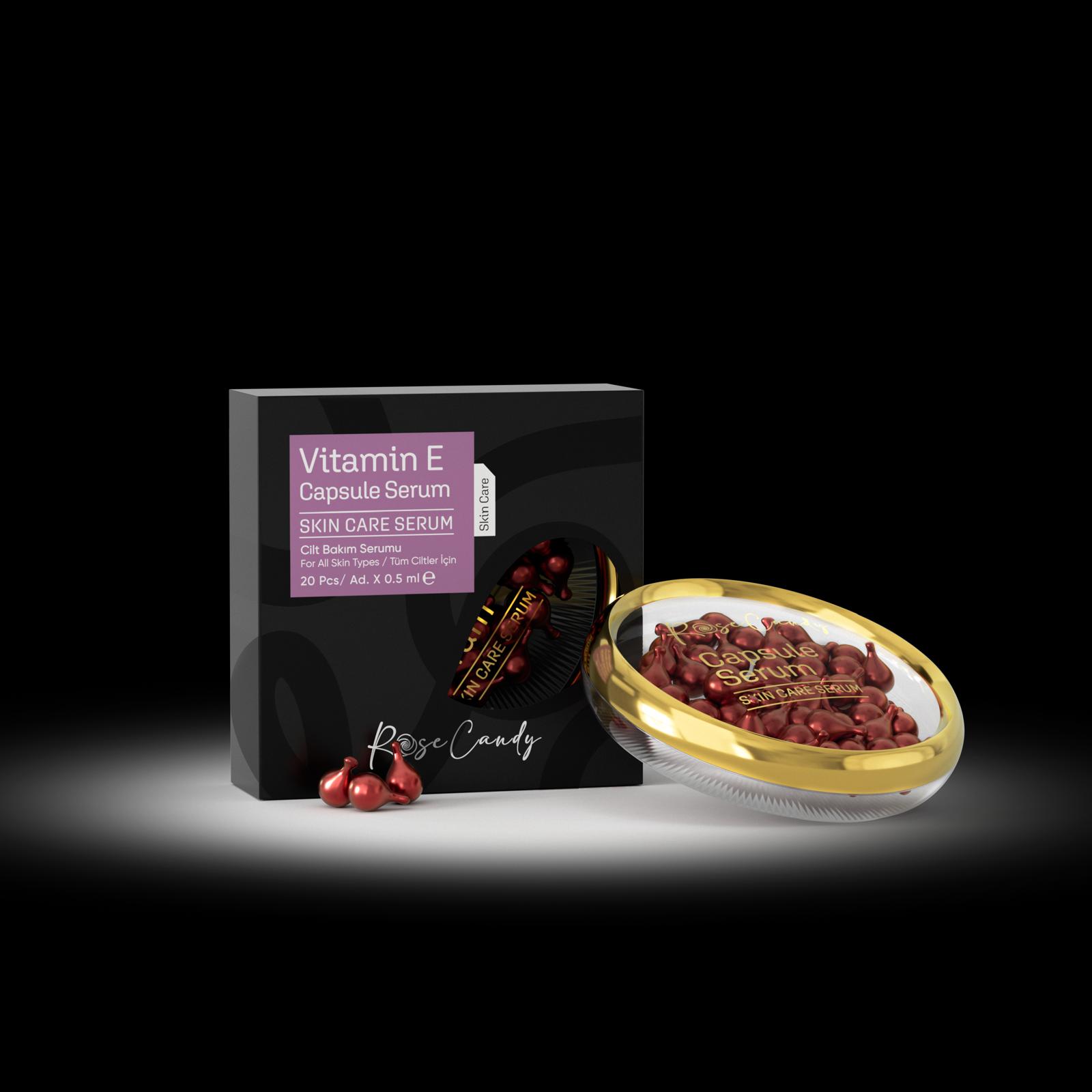 سرم کپسولی ویتامین E – آنتی‌اکسیدان قوی، مرطوب‌کننده و ضدپیری پوست